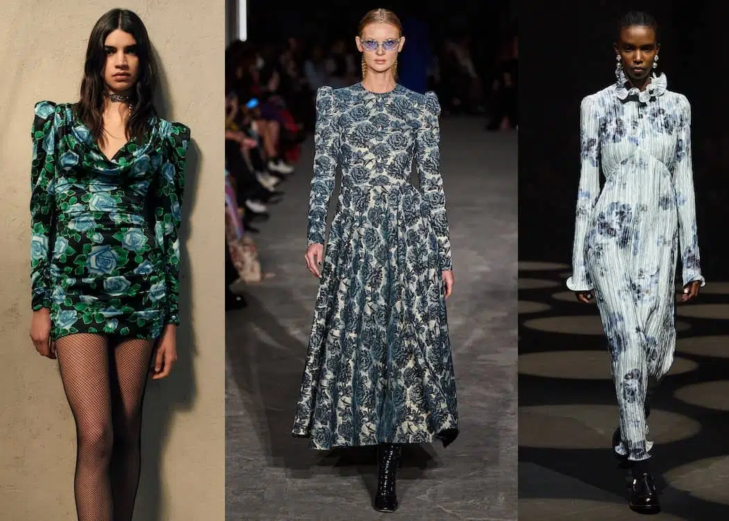 vestiti invernali floreali moda 2023