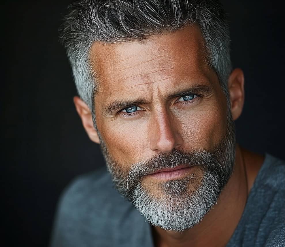 barba lunga uomo mezza età
