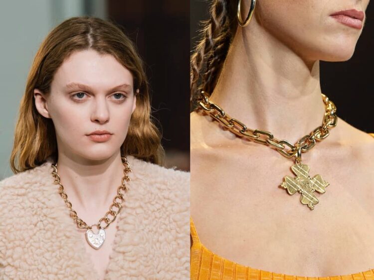 Collana Girocollo Oro Grossa E Irregolare, Statement Choker Per Donna, Gioielli Moda Bold, Catena Regolabile - 3