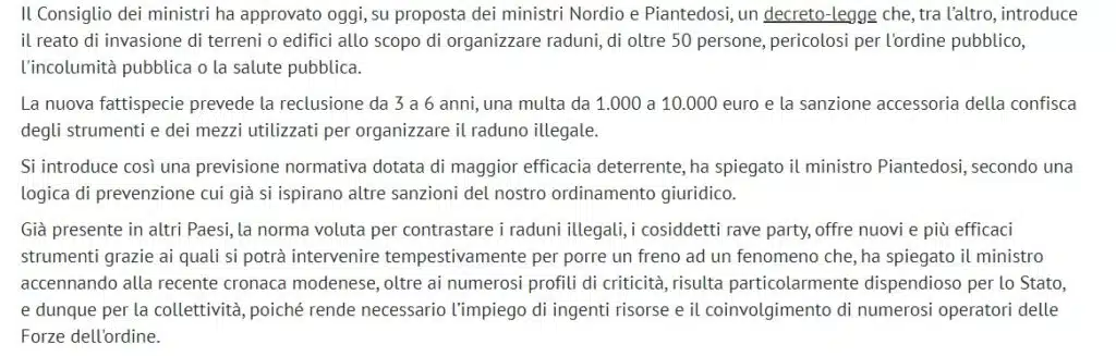 decreto legge governo