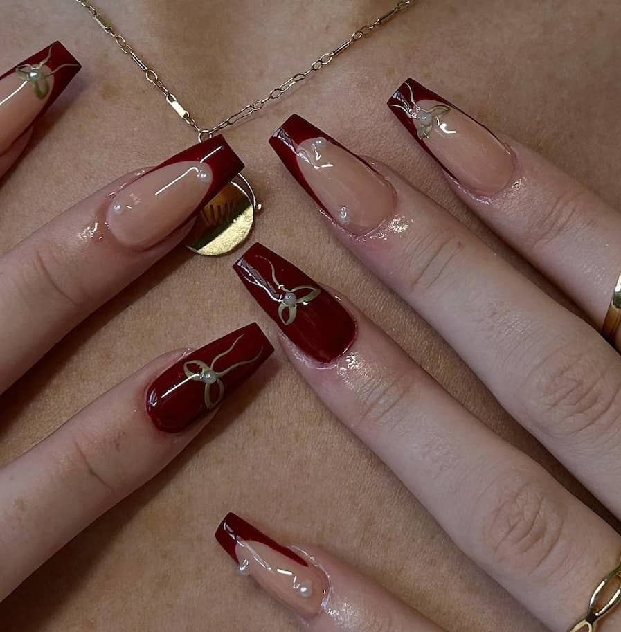 unghie natalizie rosse nail art