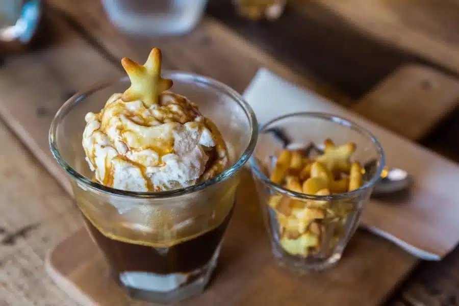 affogato al caffe con caramello