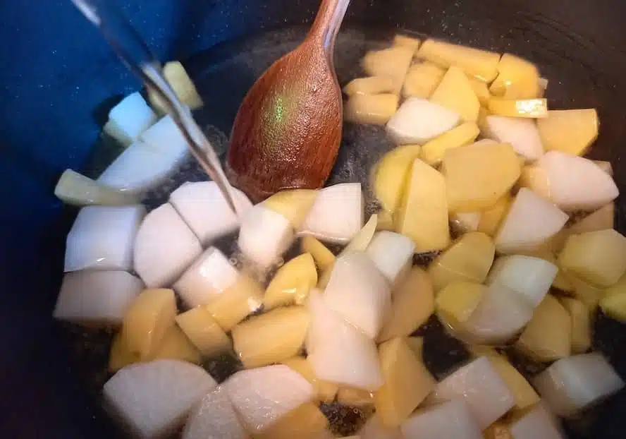 zuppa rape patate procedimento