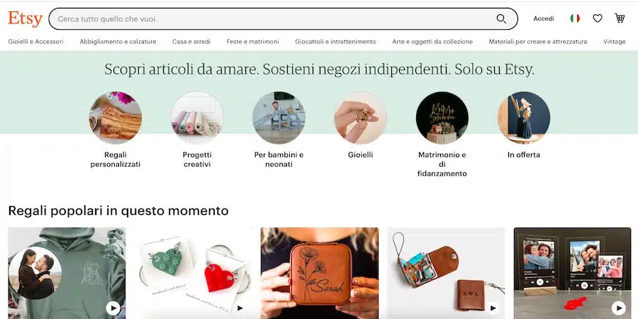 il portale etsy, perfetto per fare decluttering