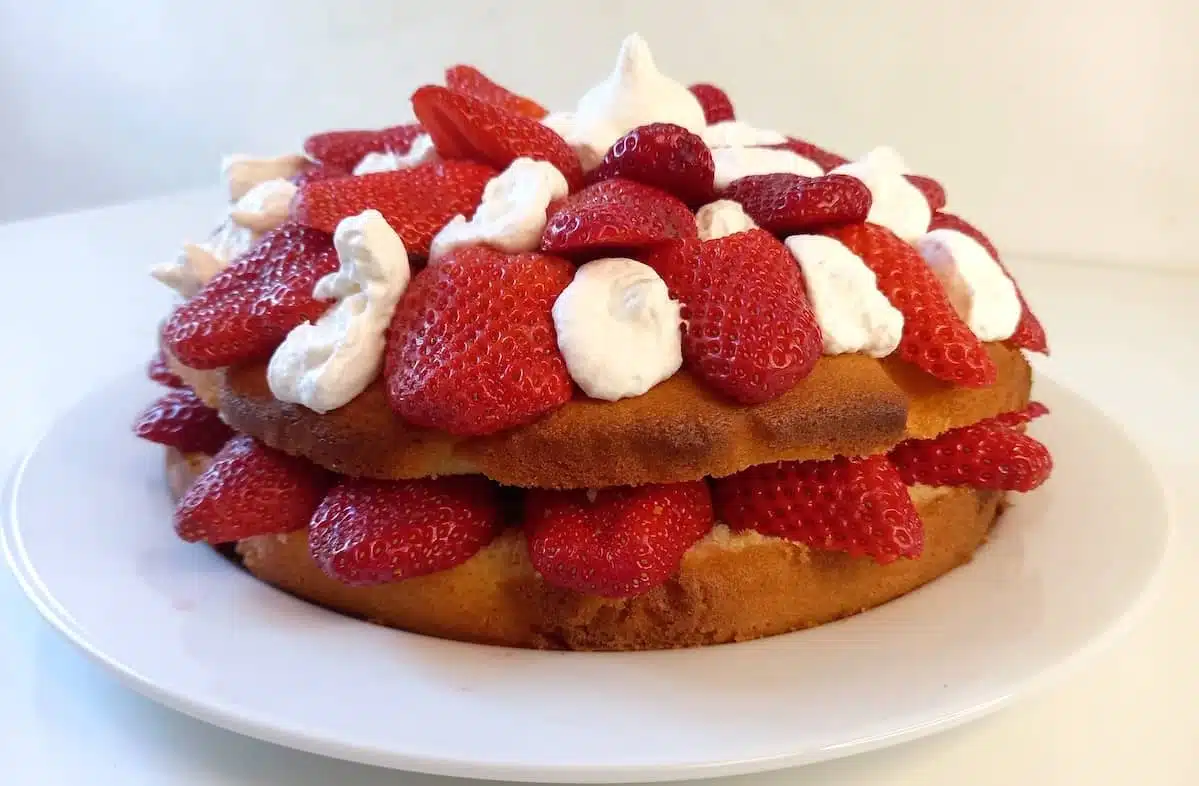 torta fragole e panna morbida