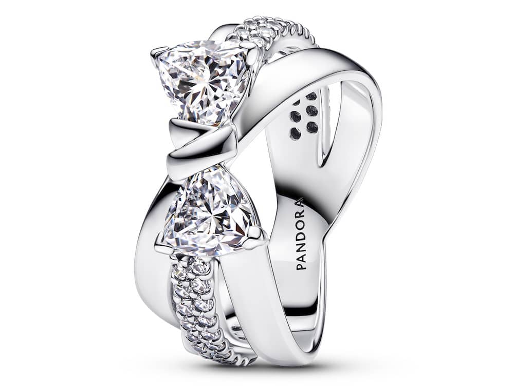 anello pandora a fascia con fiocco