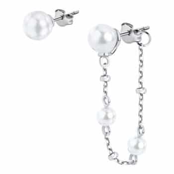 Orecchini Pendenti In Argento 925 Con Perle D'Acqua Dolce E Zirconi - Gioielli Eleganti Per Donna - Idea Regalo