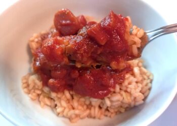 risotto con funghi e pomodoro