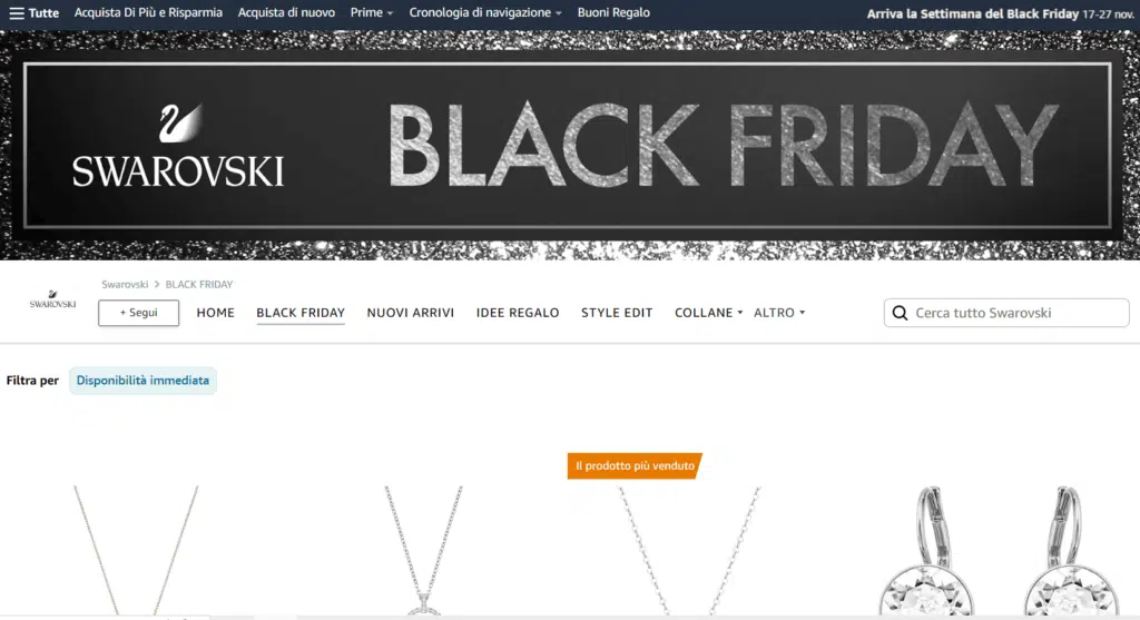 Swarovski black friday su amazon