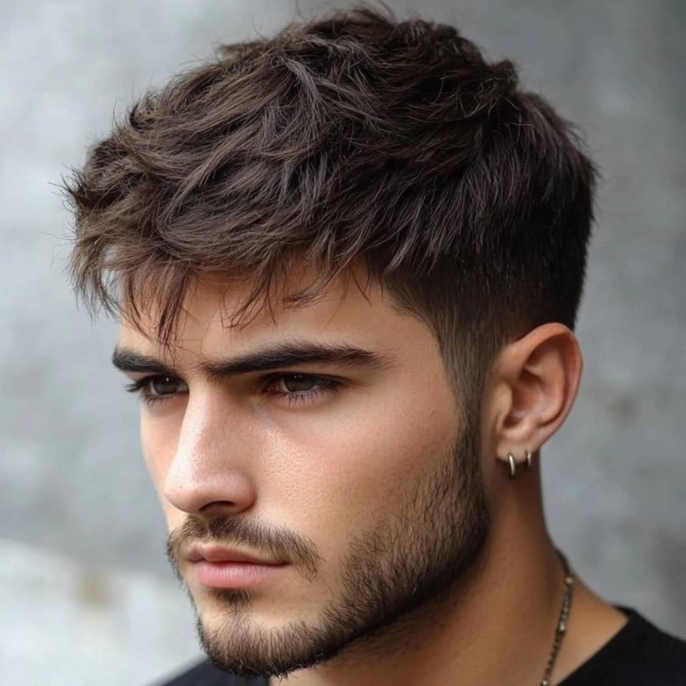 capelli uomo corti con frangia 2025-2026