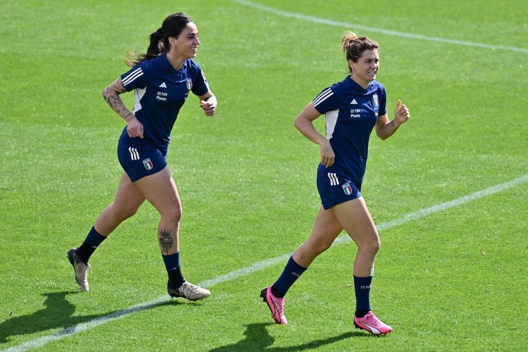 Nazionale donne-Olanda allenamento pria della partita