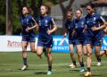 Allenamento prima della partita Norvegia-Italia femminile