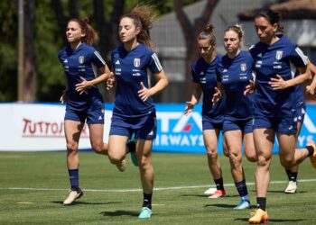 Allenamento prima della partita Norvegia-Italia femminile