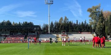 Roma-OL ultimo allenamento Champions