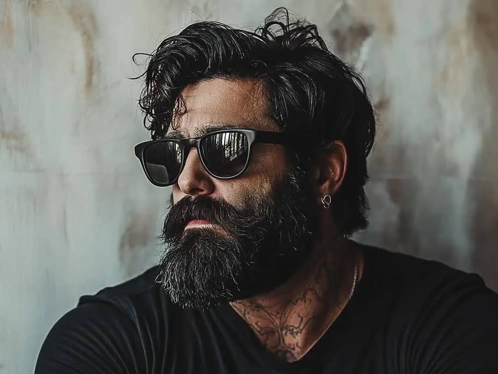 capelli mossi uomo barba 