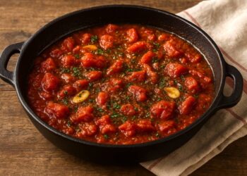 sugo alla pizzaiola fatto in casa in padella