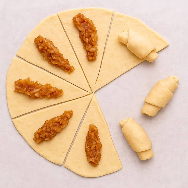 preparazione dei biscotti ripieni con le mele