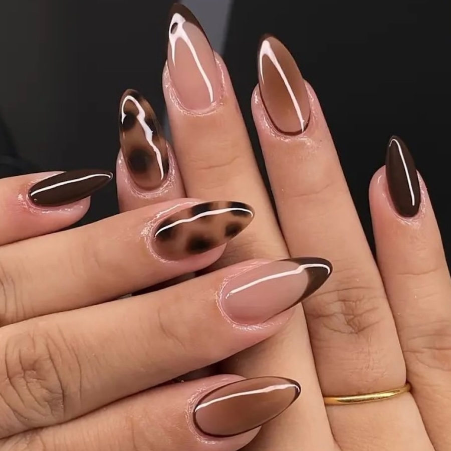 nail art french autunnali 2025
