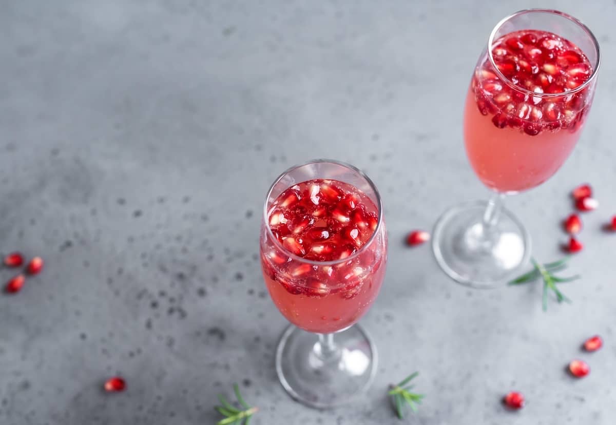 mimosa al melograno cocktail con champagne