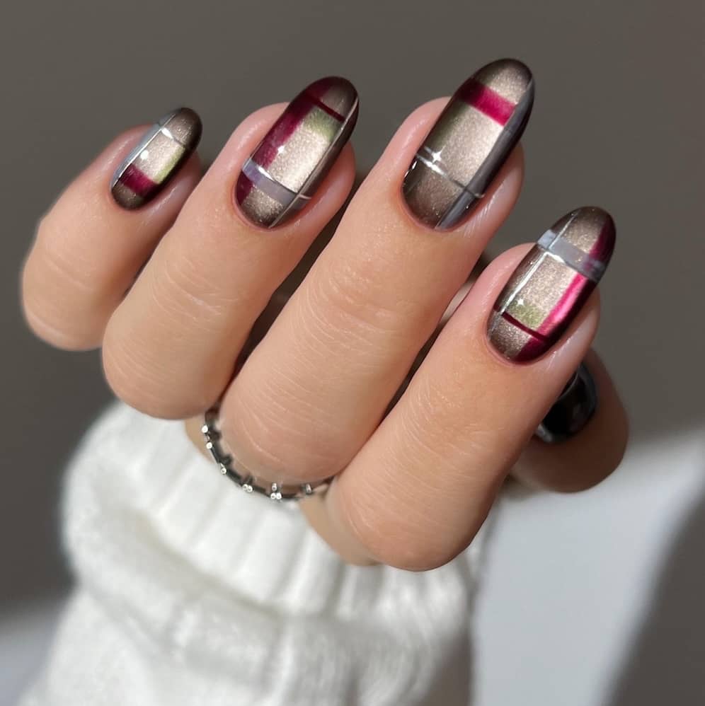 unghie gel effetto maglione inverno 2026