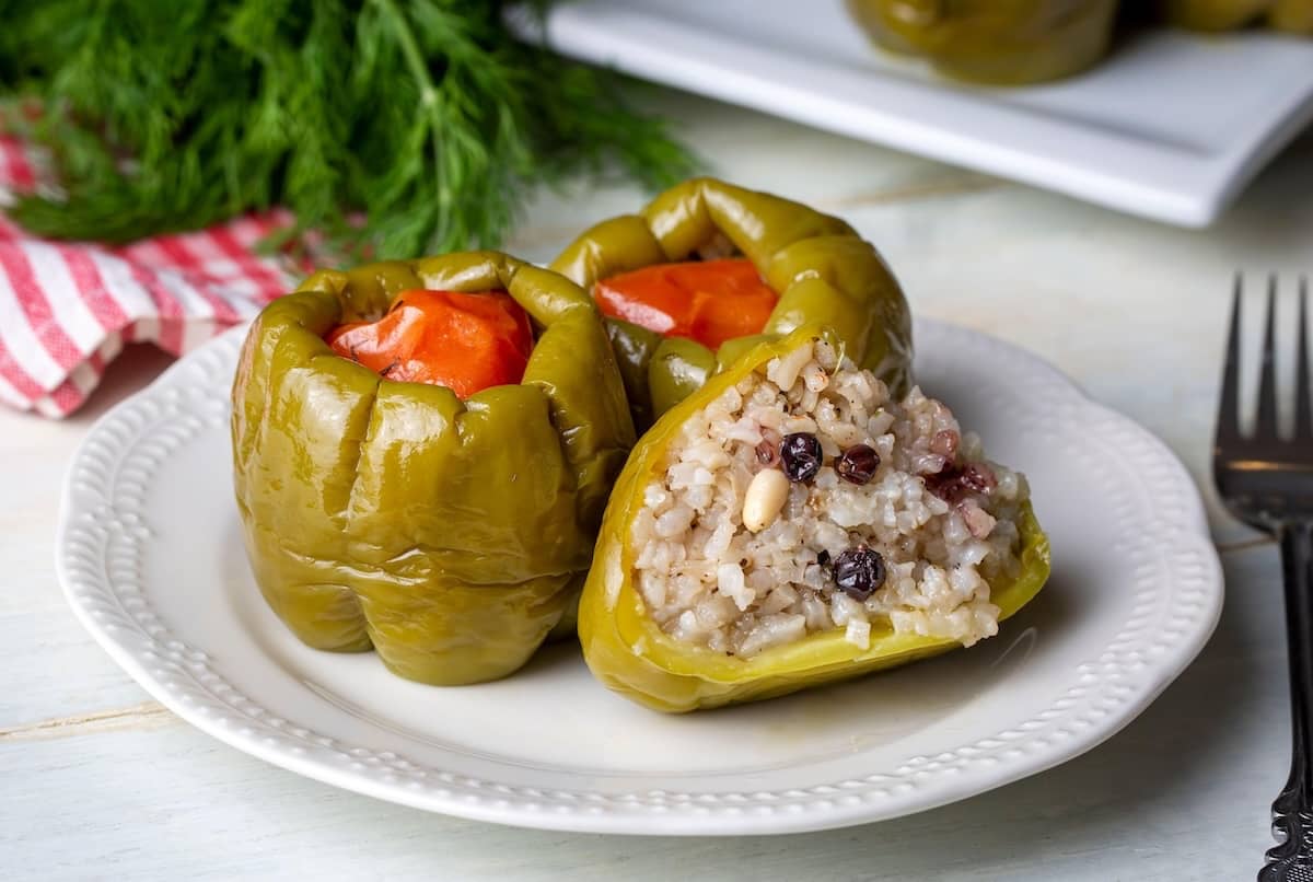 peperoni ripieni turchi con riso e pinoli