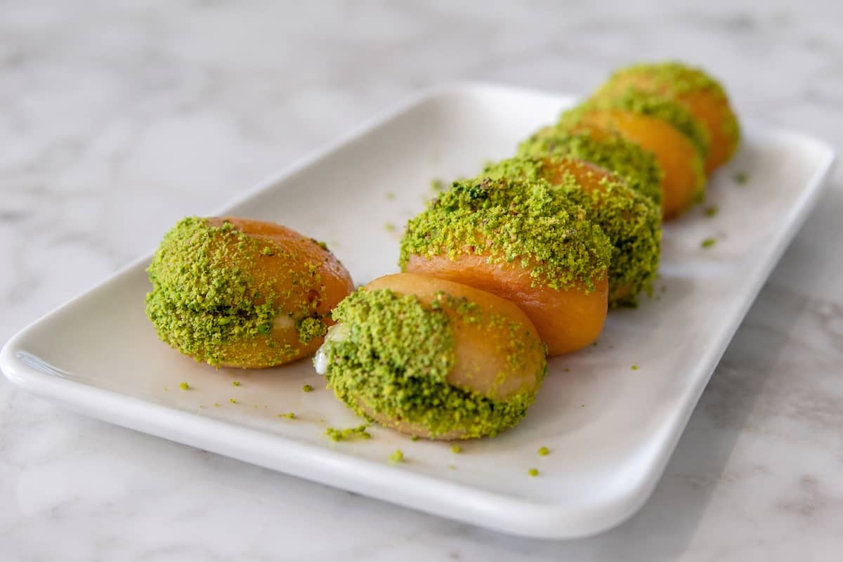 albicocche secche ripiene dolce turco kuru kayısı tatlısı